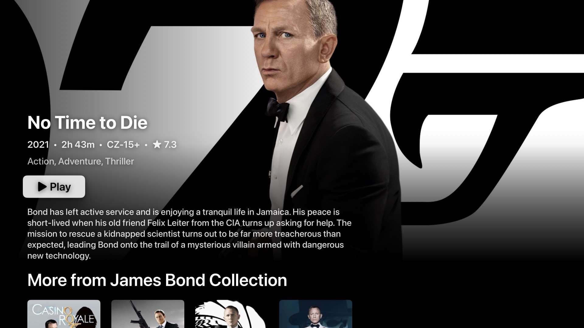 No Time to Die detail with More from James Bond Collection row